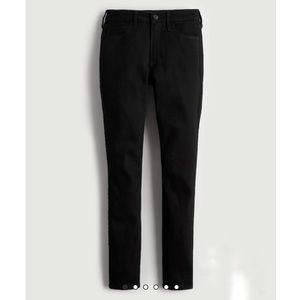 Hollister High Rise Super Skinny Jeans True Black Denim Jegging Size 1 Short
